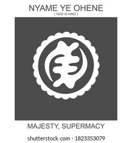 vector icon with african adinkra symbol Nyame Ye Ohene. Symbol of majesty and supermacy