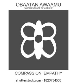 vector icon with african adinkra symbol Obaatan Awaamu. Symbol of compassion and empathy