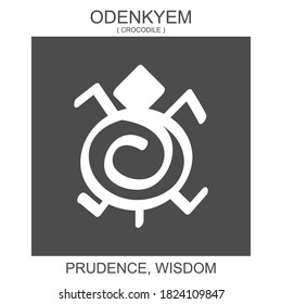 vector icon with african adinkra symbol Odenkyem. Symbol of prudence and wisdom