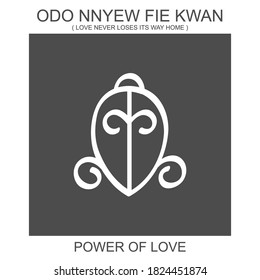 vector icon with african adinkra symbol Odo Nnyew Fie Kwan. Symbol of power of love