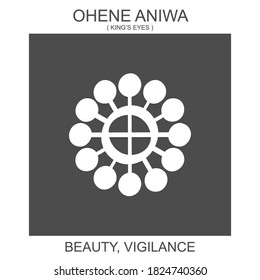 Vector icon with african adinkra symbol Ohene Aniwa. Symbol of beauty and vigilance