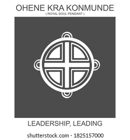 Vector icon with african adinkra symbol Ohene Kra Konmunde. Symbol of leadership and leading