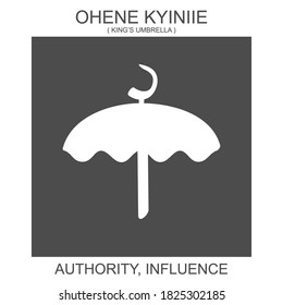 Vector icon with african adinkra symbol Ohene Kyiniie. Symbol of authority and influence