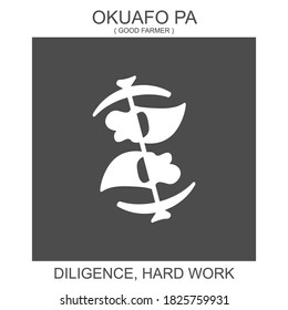 Vector icon with african adinkra symbol Okuafo Pa. Symbol of diligence and hard work