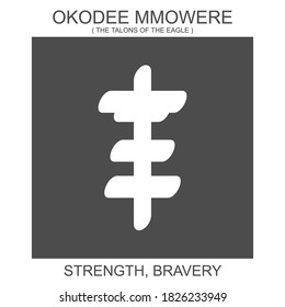 Vector icon with african adinkra symbol Okodee Mmowere. Symbol of strength and bravery