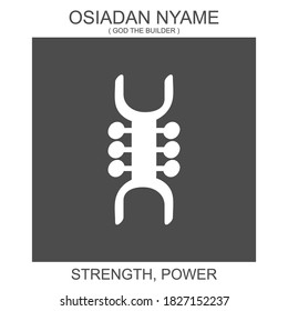 Vektorsymbol mit afrikanischem Adinkra-Symbol Osiadan Nyame. Symbol für Stärke und Leistung