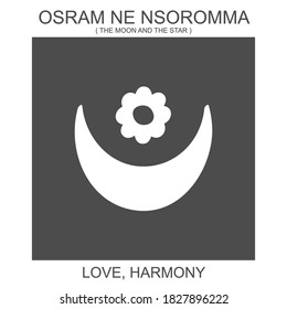 Vector icon with african adinkra symbol Osram Ne Nsoromma. Symbol of love and harmony