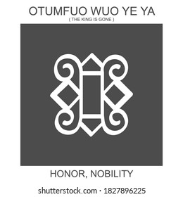 Vector icon with african adinkra symbol Otumfuo Wuo Ye Ya. Symbol of honor and nobility