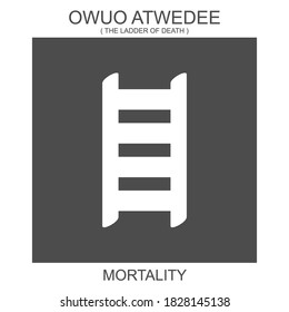 Vector icon with african adinkra symbol Owuo Atwedee. Symbol of mortality