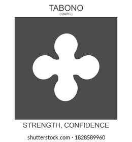 Icono vector con el símbolo de adinkra africana Tabono. Símbolo de fuerza y confianza