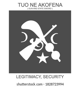 Vector icon with african adinkra symbol Tuo Ne Akofena. Symbol of legitimacy and security