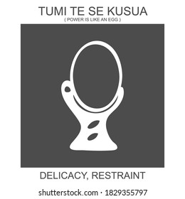 Vector icon with african adinkra symbol Tumi Te Se Kusua. Symbol of delicacy and restraint