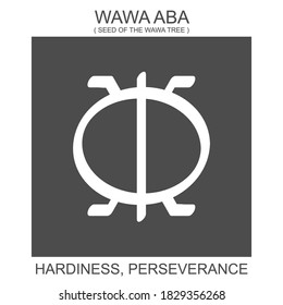 Icono vector con símbolo adinkra africano Wawa Aba. Símbolo de dureza y perseverancia