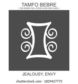 Vector icon with african adinkra symbol Tamfo Bebre. Symbol of jealousy and envy