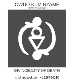 Vector icon with african adinkra symbol Owuo Kum Nyame. Symbol of invincibility of death