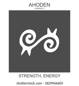 Vector icon with african adinkra symbol Ahoden. Symbol of strength and energy