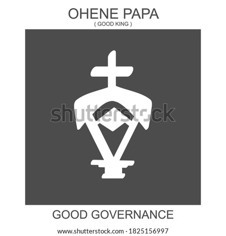 Vector icon with african adinkra symbol Ohene Papa. Symbol of good governance