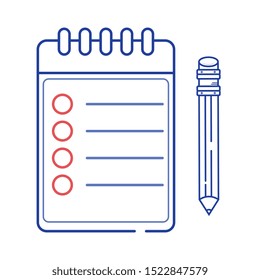 vector icon of an agenda with pencil