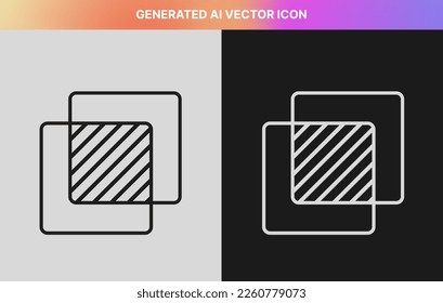 Vector icon of AI or artificial intelligence icon for your graphic resources. Black and white icon for your design.