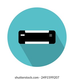 Icono de Vector de un acondicionador de aire con fondo circular.