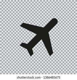 Vector icon aircraft black on transparent background