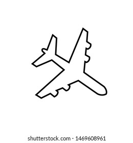 Vector icon of an aircraft. Flat icon aircraft symbol