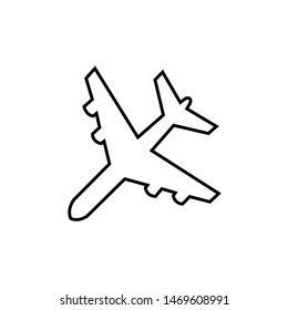 Vector icon of an aircraft. Flat icon aircraft symbol