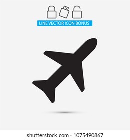 Vector icon airplane 10 EPS