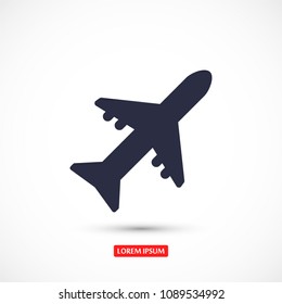 Vector icon airplane 10 EPS