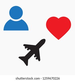 Vector icon airplane 10 EPS