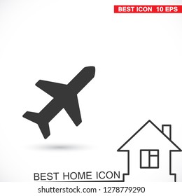 Vector icon airplane 10 EPS