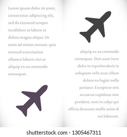 Vector icon airplane 10 EPS