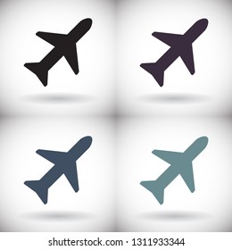 Vector icon airplane 10 EPS
