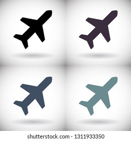 Vector icon airplane 10 EPS