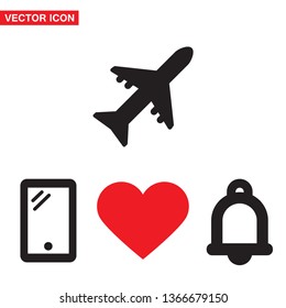 Vector icon airplane 10 EPS