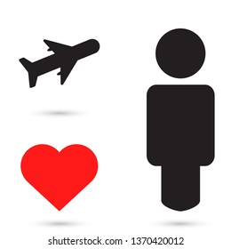 Vector icon airplane 10 EPS