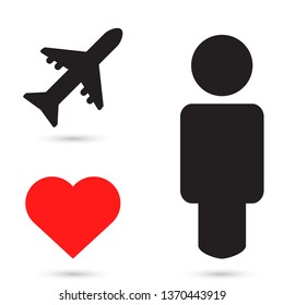 Vector icon airplane 10 EPS