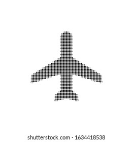 vector icon airplane in halftone