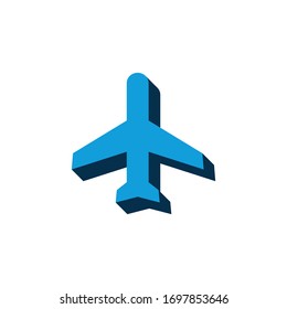 Vektorillustration-Symbol-Flugzeug
isometrisch. 3D-Zeichen einzeln auf weißem Hintergrund.