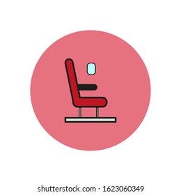 vector icon with airplane seat shape