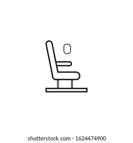 vector icon with airplane seat shape