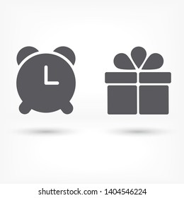 Vector icon alarm clock 10 EPS . Lorem Ipsum Illustration design