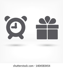 Vector icon alarm clock 10 EPS . Lorem Ipsum Illustration design