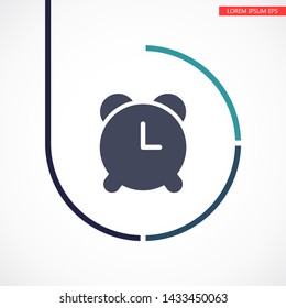 Vector icon alarm clock 10 EPS . Lorem Ipsum Illustration design