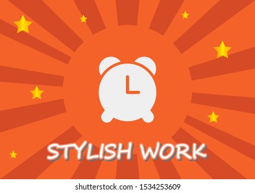 Vector icon alarm clock 10 EPS . Lorem Ipsum Illustration design