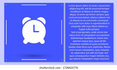 Reloj de alarma de icono del vector 10 EPS . Lorem Ipsum Diseño de ilustración