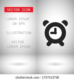 Reloj de alarma de icono del vector 10 EPS . Lorem Ipsum Diseño de ilustración
