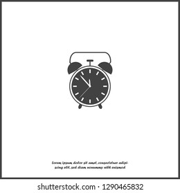 Vector icon alarm clock on white isolated background. Layers grouped for easy editing illustration. For your design.