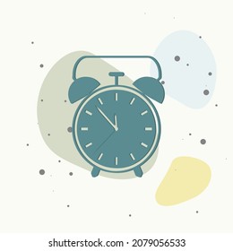 Reloj de alarma de iconos vectores en fondo multicolor. Capas agrupadas para una ilustración de edición sencilla. Por tu diseño.