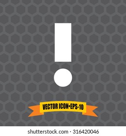 Vector Icon of Alert on Dark Gray Background. Eps.10.